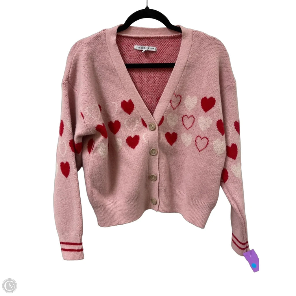 Sweater Cardigan By Celebrity Pink In Pink, Size: M