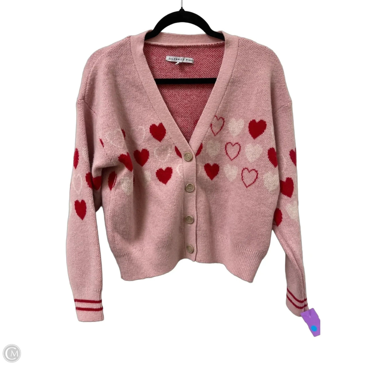 Sweater Cardigan By Celebrity Pink In Pink, Size: M