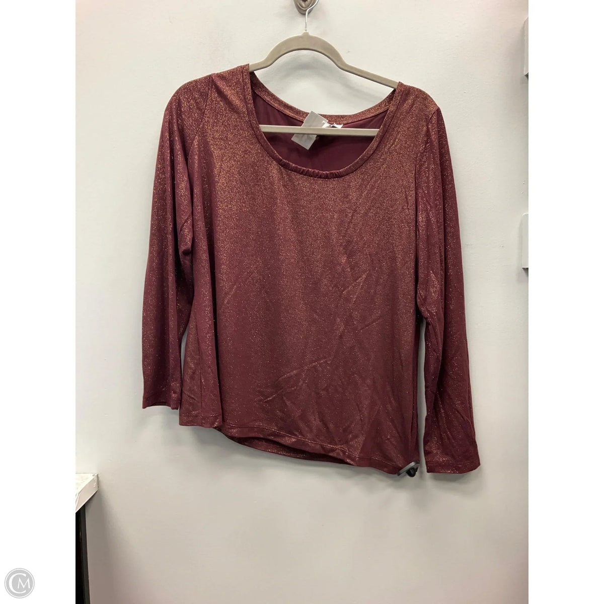 Top Long Sleeve By Liz Claiborne In Maroon, Size: Lp