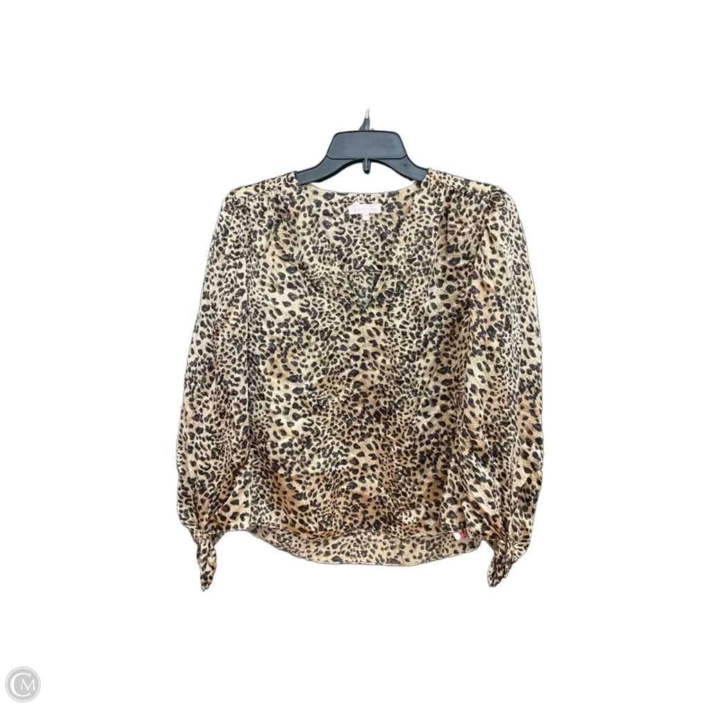 Top Long Sleeve By Rebecca Taylor In Animal Print, Size: S