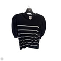 Sweater Short Sleeve By Anne Klein In Black & Cream, Size: Xs