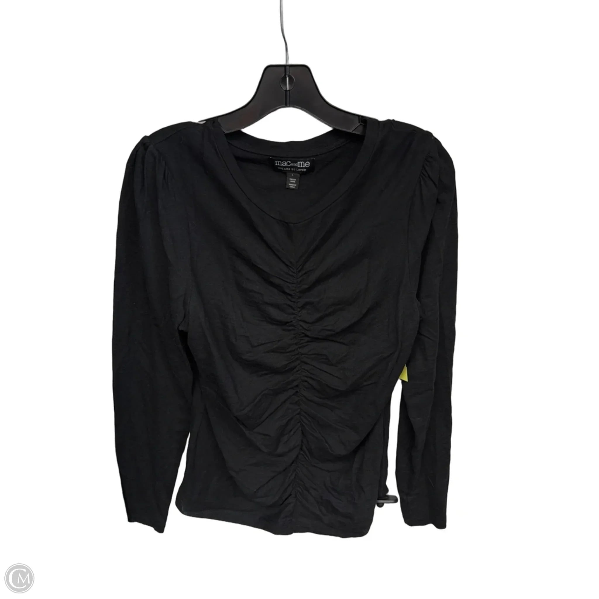 Top Long Sleeve Basic By Mac And Me In Black, Size: L