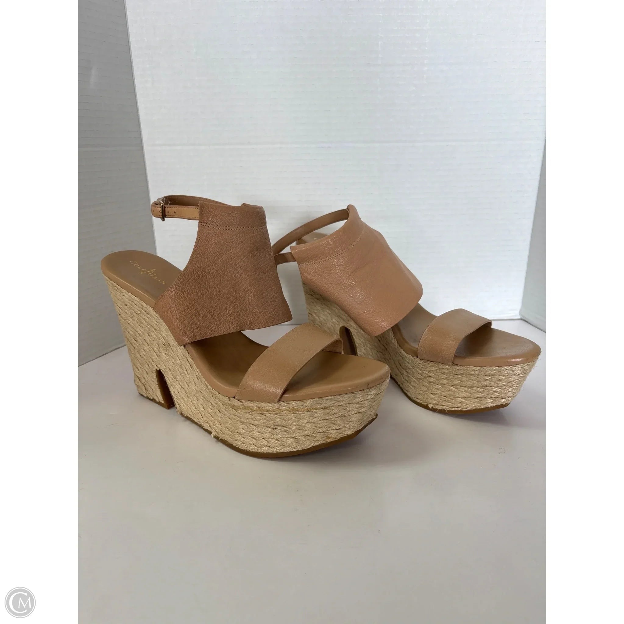 Sandals Heels Block By Cole-haan In Tan, Size: 11