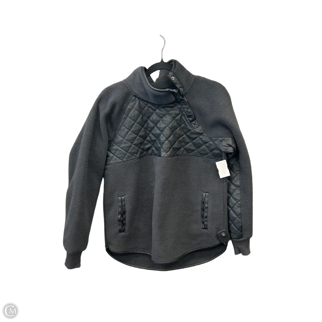 Jacket Fleece By Abercrombie And Fitch In Black & Grey, Size: S
