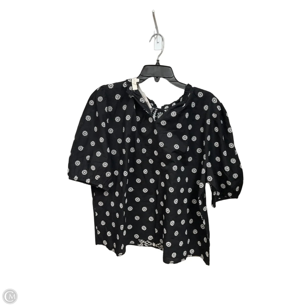 Top Long Sleeve By Loft In Black & White, Size: M