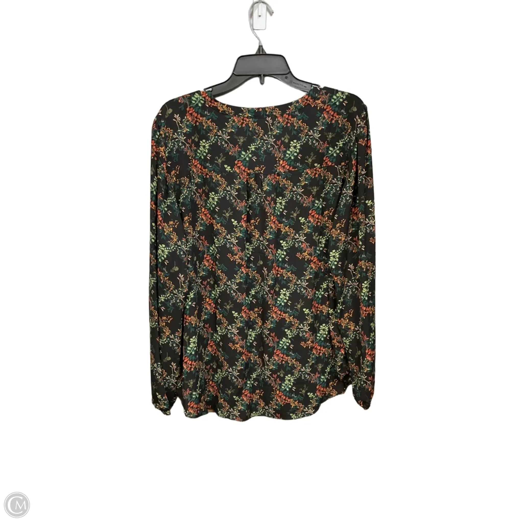 Top Long Sleeve By Maurices In Floral Print, Size: Xxl