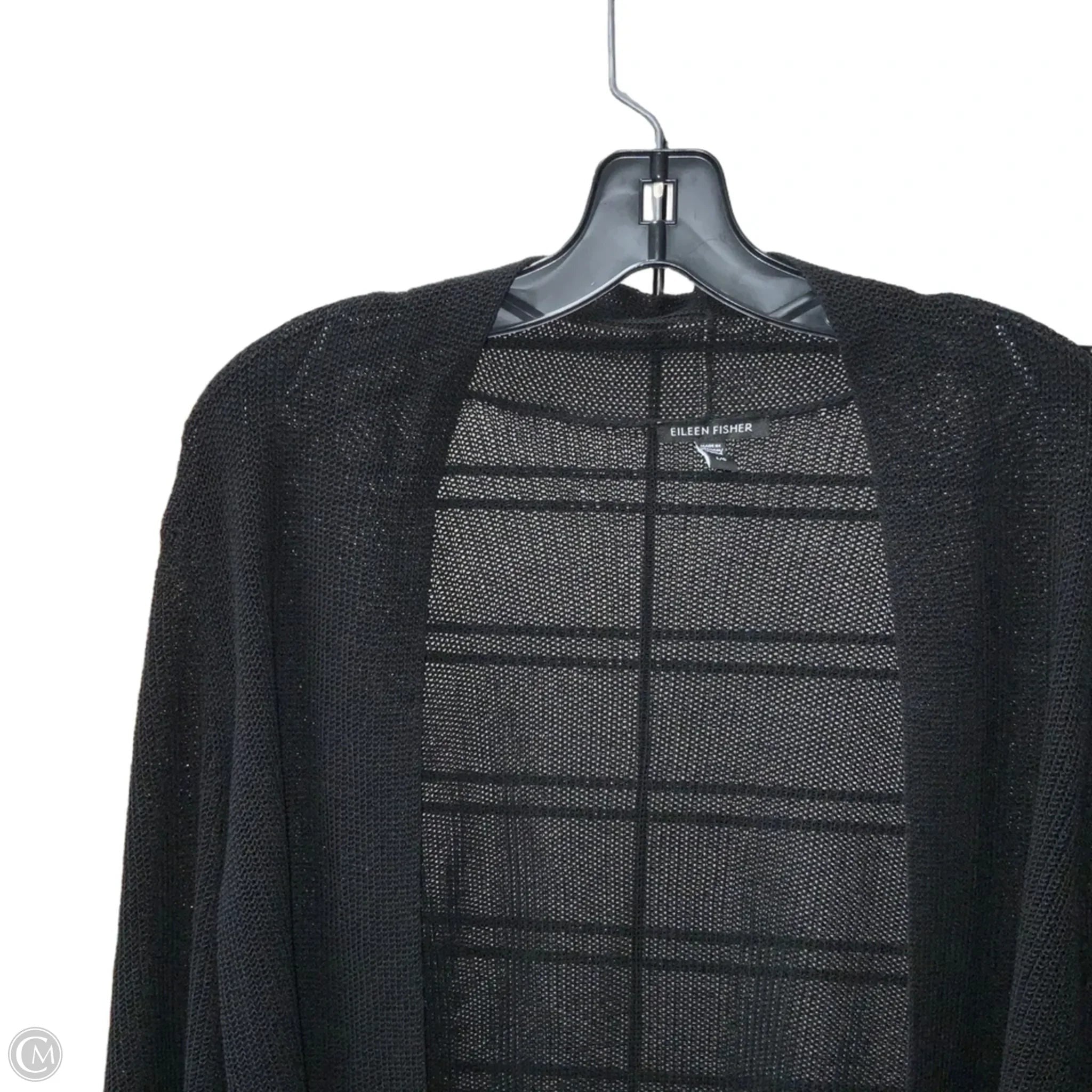 Sweater Cardigan By Eileen Fisher In Black, Size: L