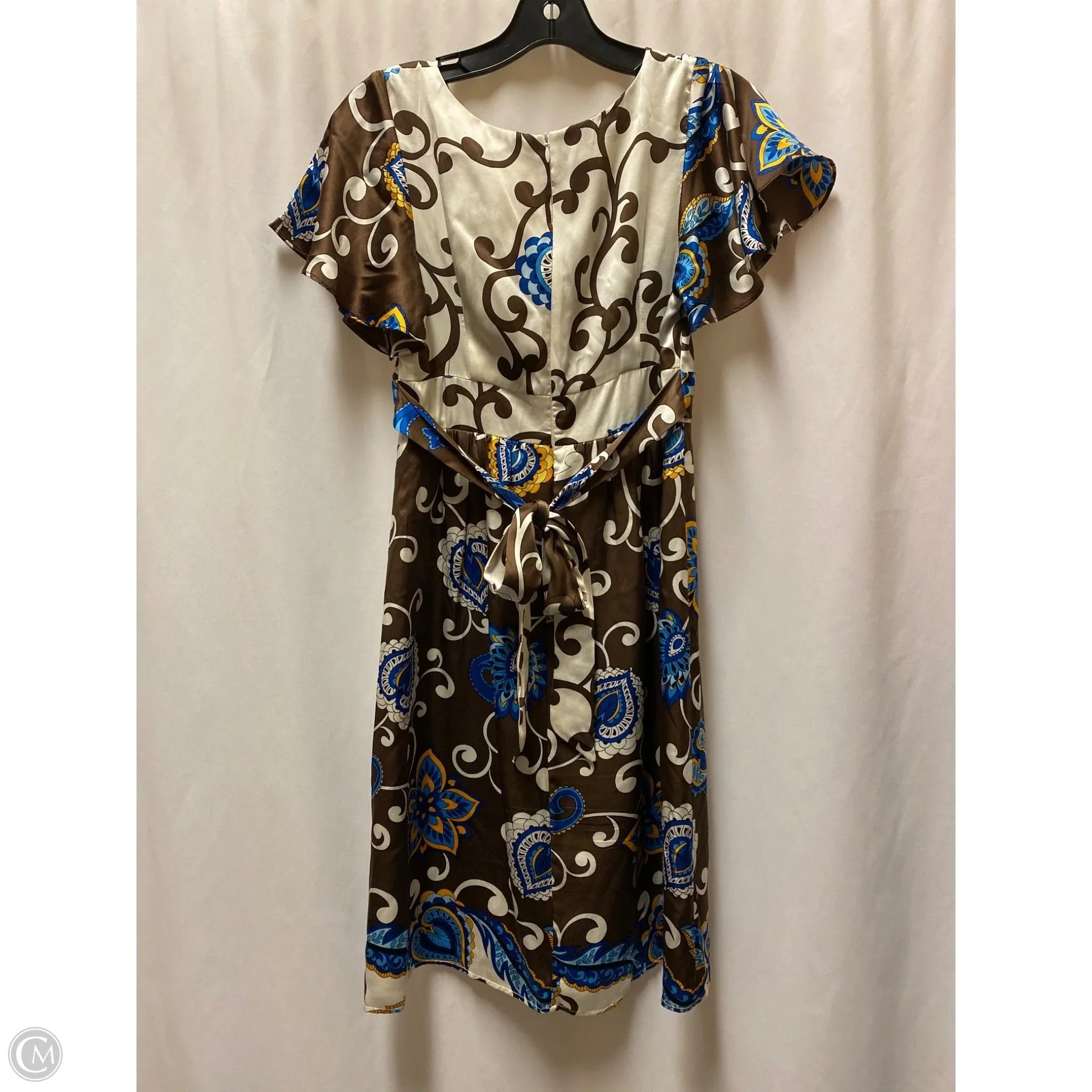 Dress Casual Midi By Clothes Mentor In Brown & Cream, Size: S
