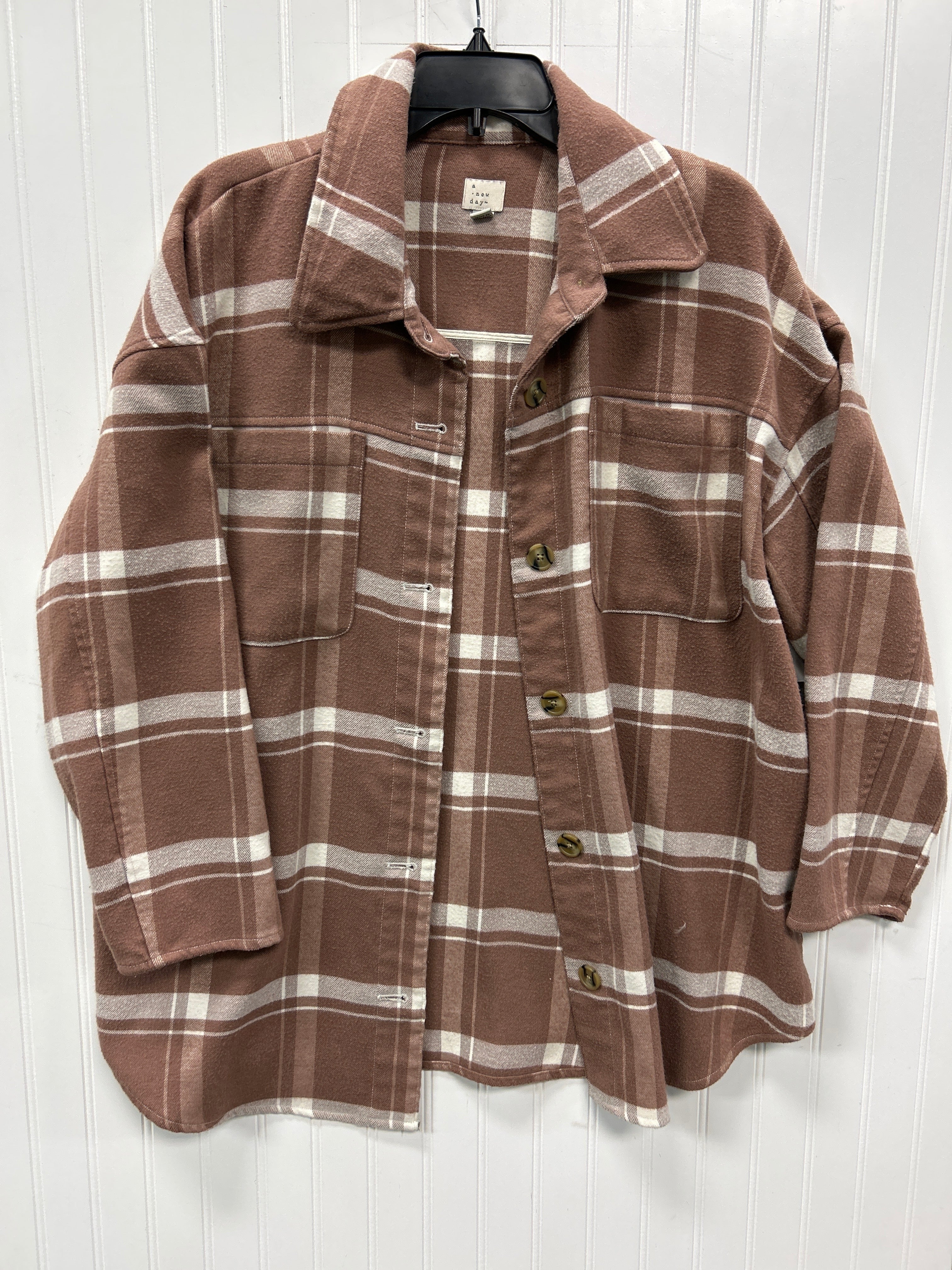 Jacket Fleece By A New Day In Brown, Size:1X