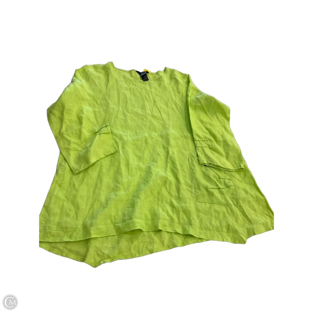 Top 3/4 Sleeve By Ali Miles In Green, Size: 1x