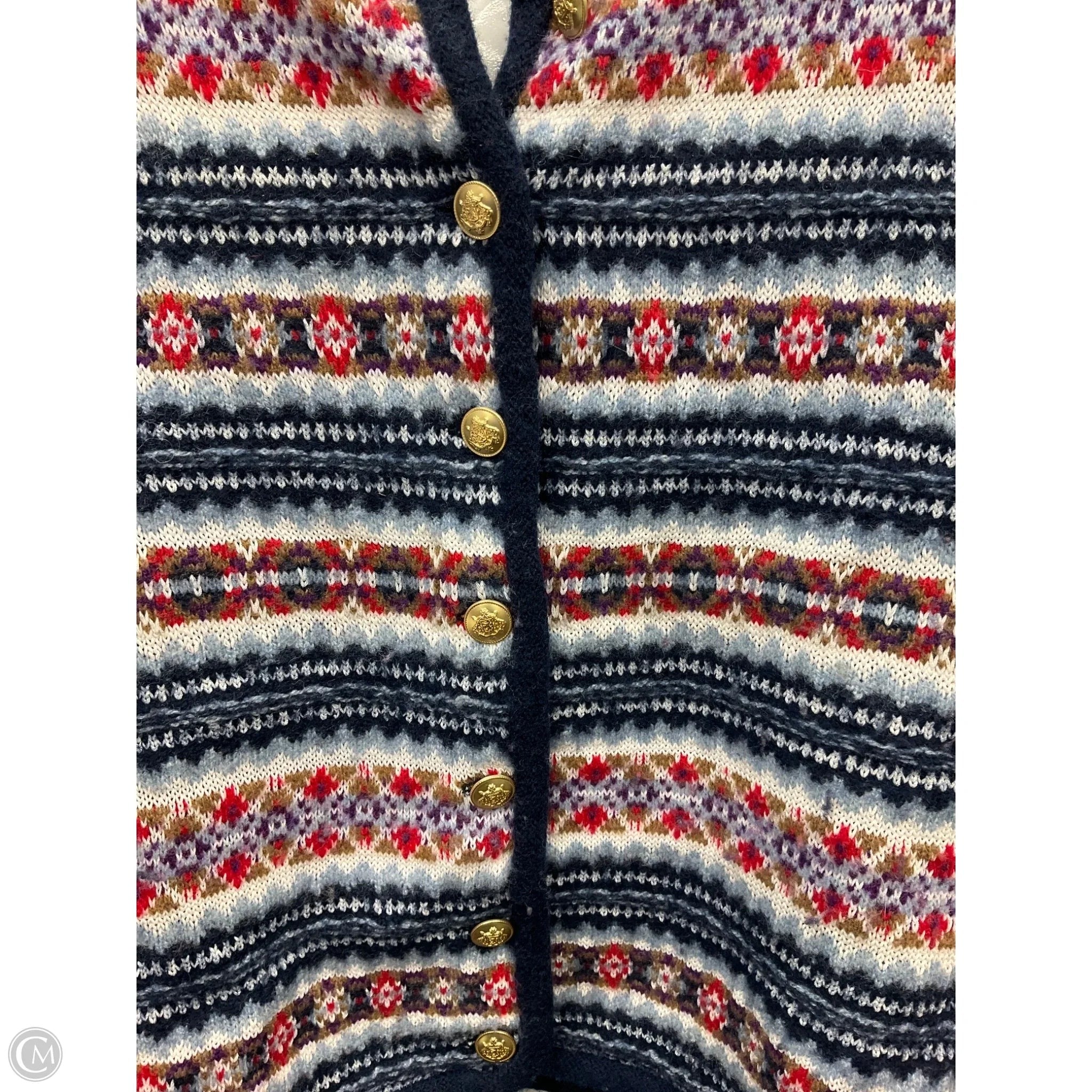 Cardigan By J. Crew In Blue & Red, Size: S