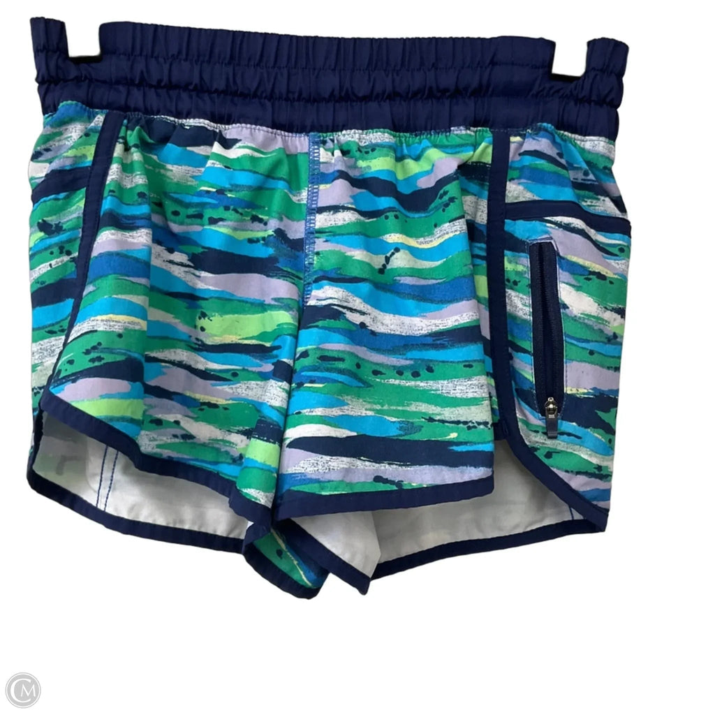 Athletic Shorts By Lululemon In Blue & Green, Size: 4