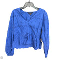 Top Long Sleeve By Calligraphie In Blue, Size: L