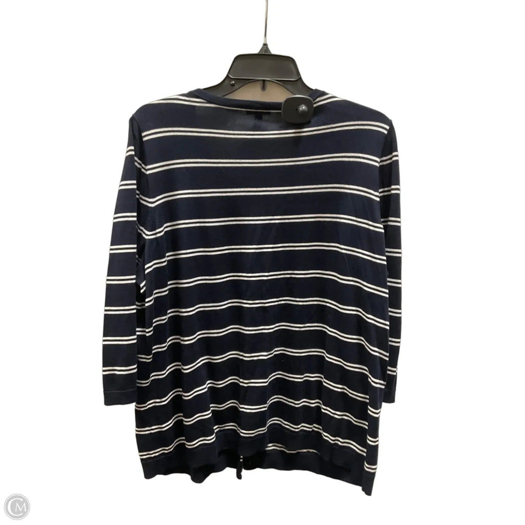 Cardigan By Talbots In Blue & White, Size: 2x