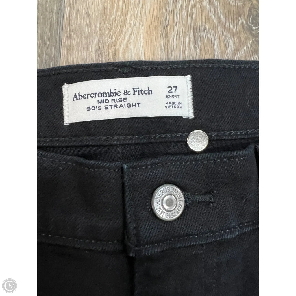 -Jeans Straight By Abercrombie And Fitch In Black Denim, Size: 4