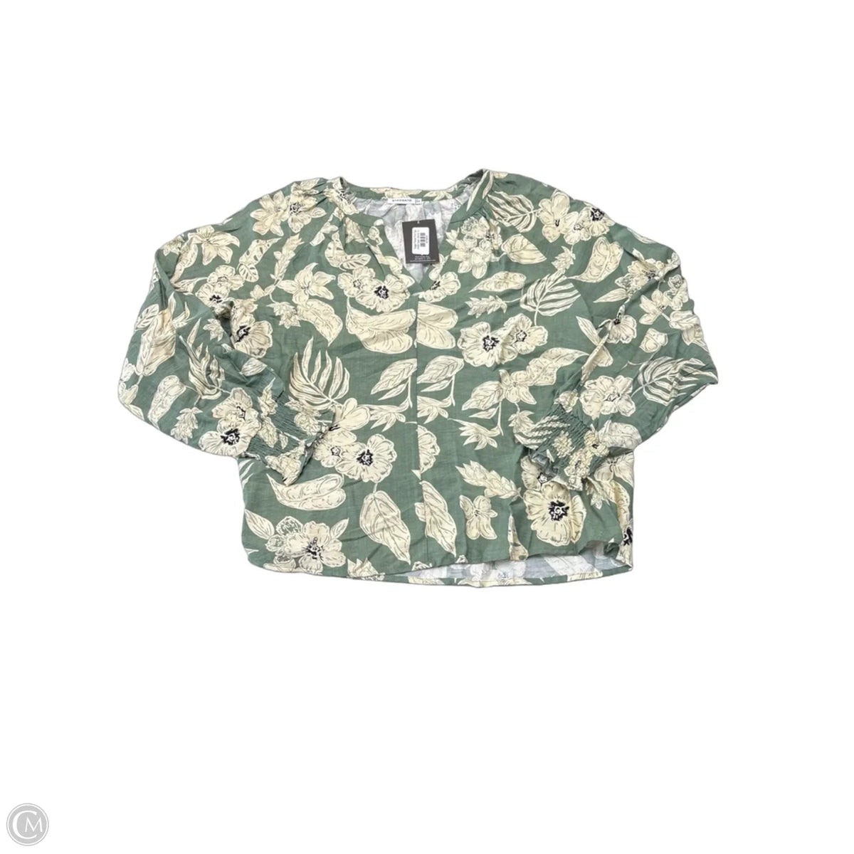 Blouse Long Sleeve By Staccato In Green & Yellow, Size: Xl