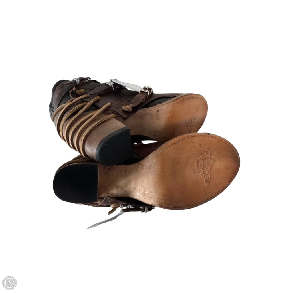 Boots Ankle Heels By Freebird In Brown, Size: 12