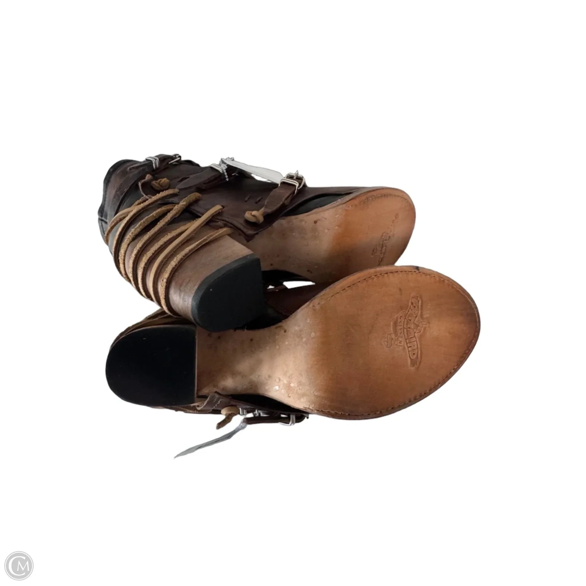 Boots Ankle Heels By Freebird In Brown, Size: 12