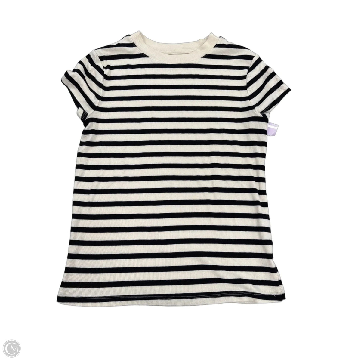 Top Short Sleeve By A New Day In Black & Cream, Size: L