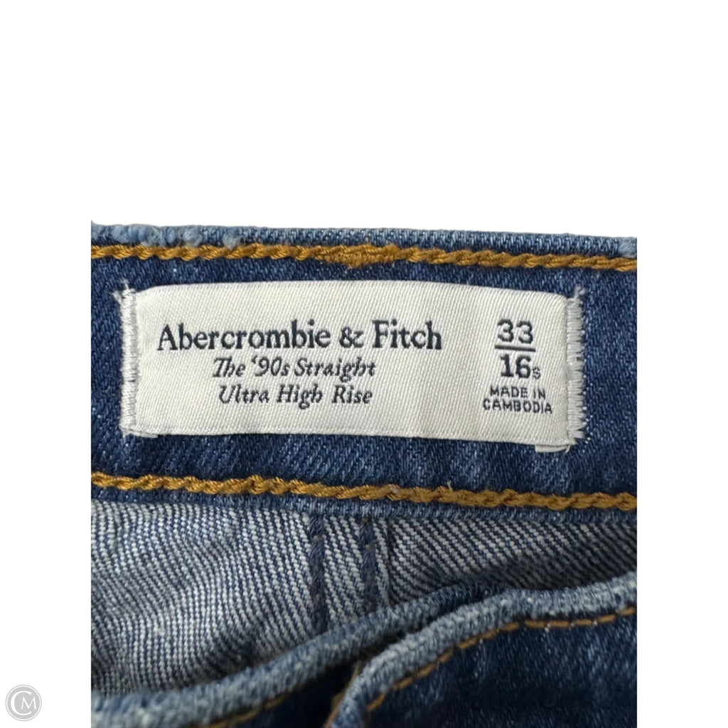 Jeans Straight By Abercrombie And Fitch In Blue Denim, Size: 16