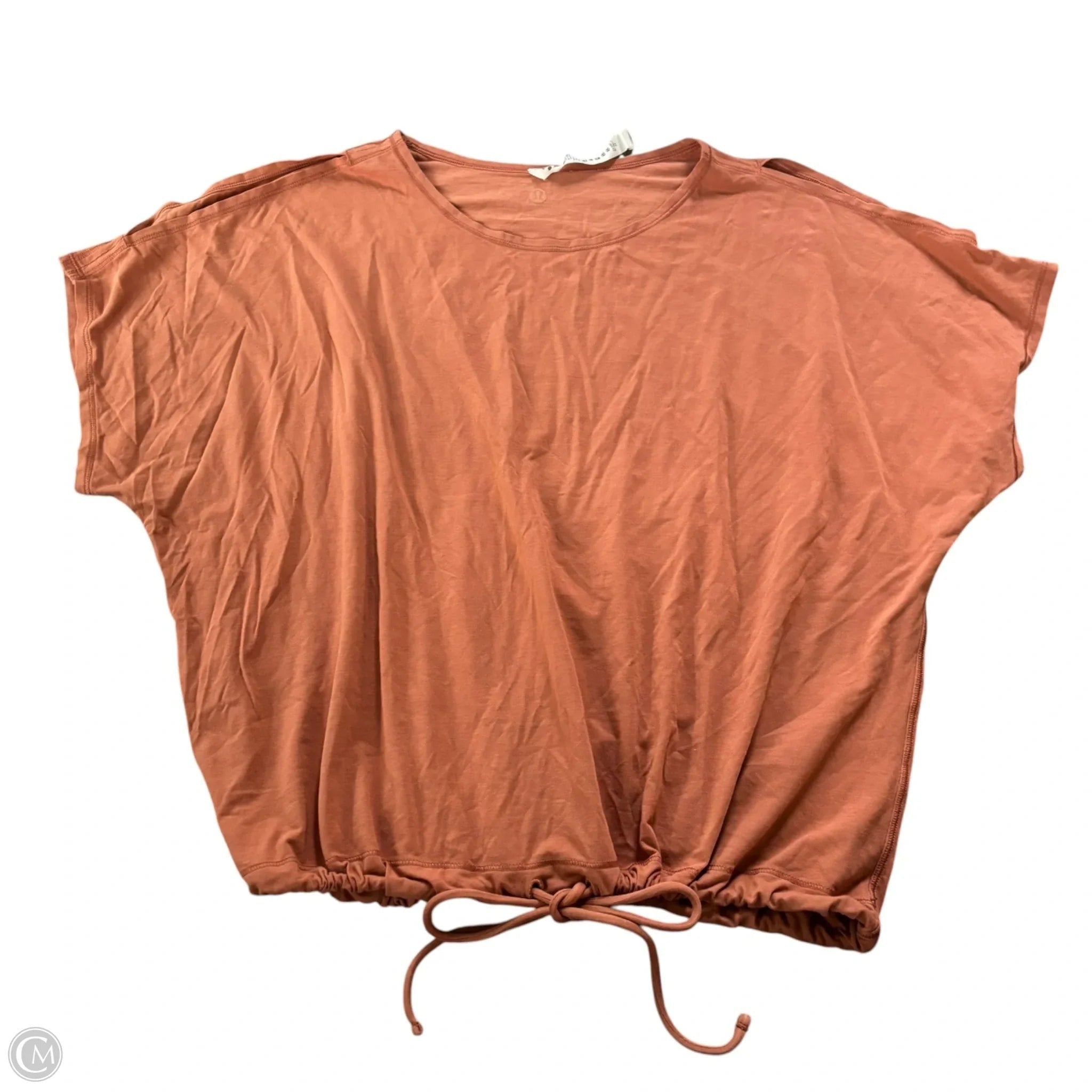 Athletic Top Short Sleeve By Lululemon In Brown, Size: M