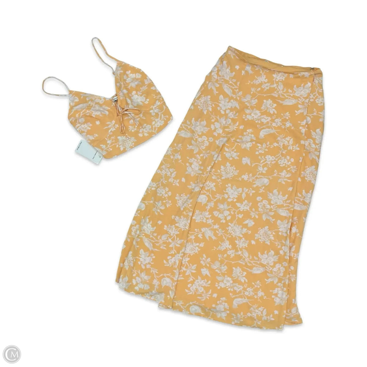 Skirt Set 2pc By Abercrombie And Fitch In Orange & White, Size: S
