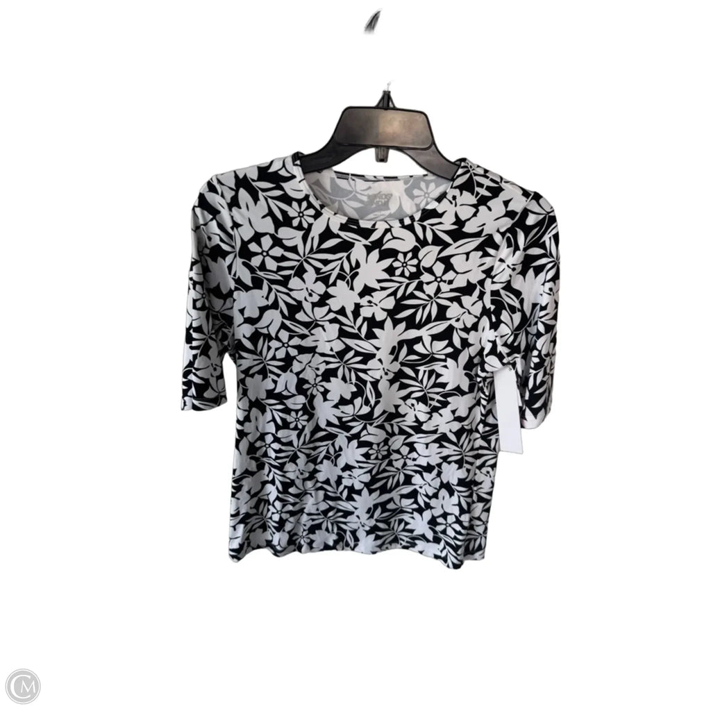 Top Short Sleeve By Lands End In Black & White, Size: S