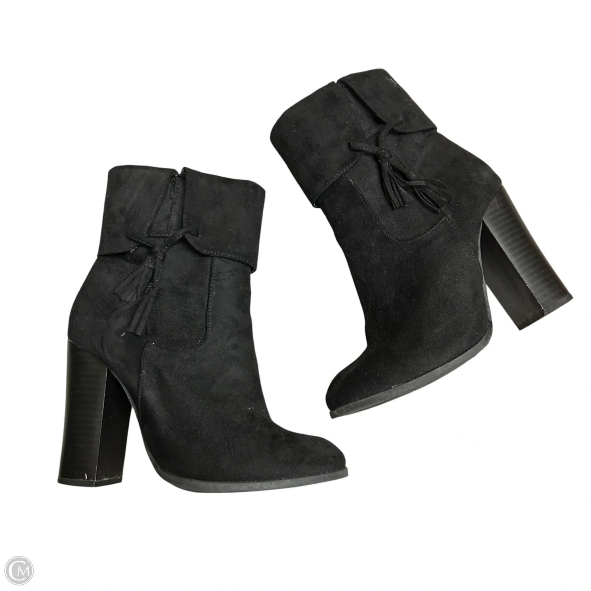 Boots Ankle Heels By Ollio In Black, Size: 6