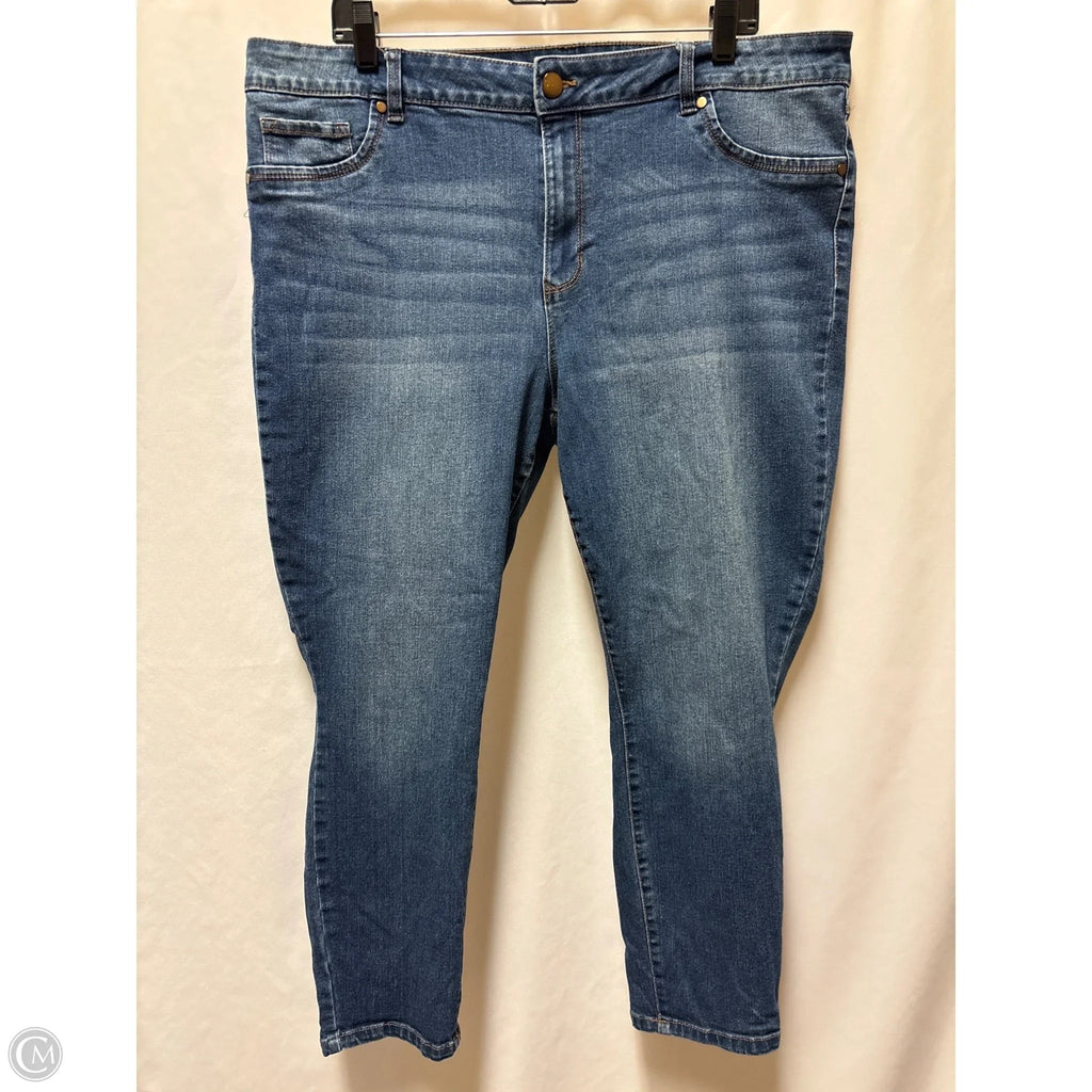 Jeans Skinny By D Jeans In Blue Denim, Size: 20