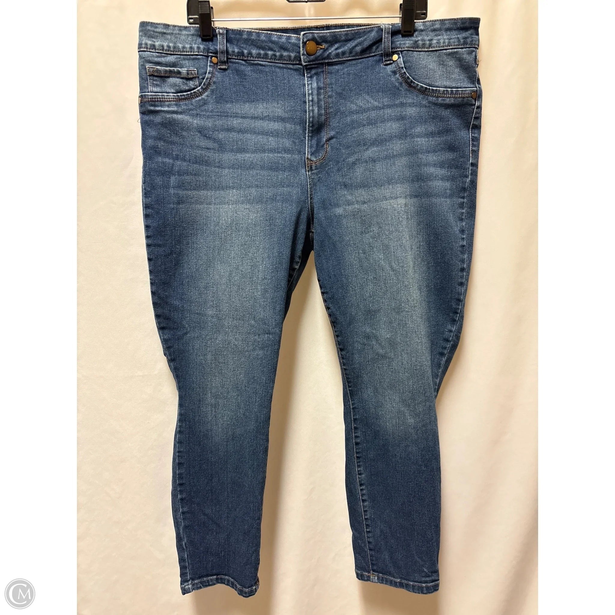 Jeans Skinny By D Jeans In Blue Denim, Size: 20