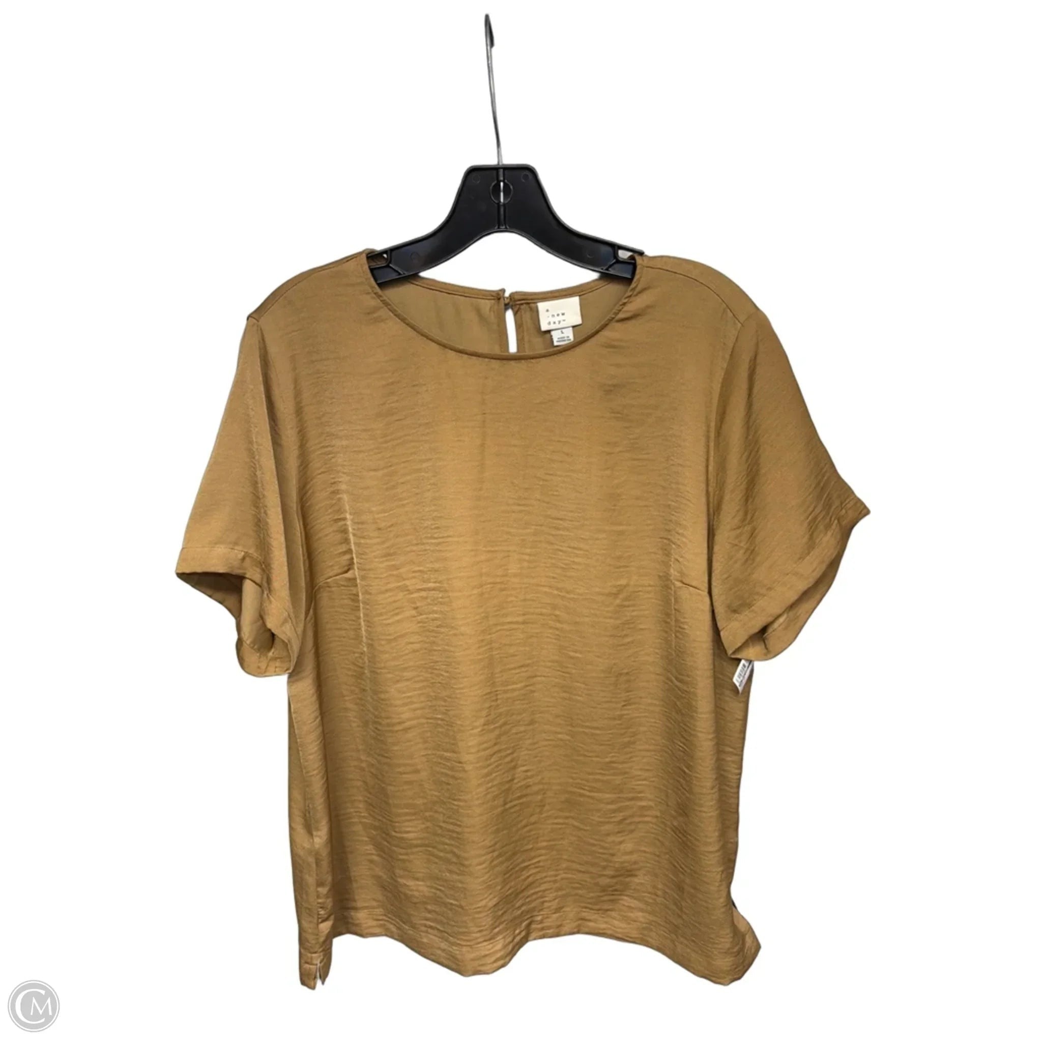 Top Short Sleeve By A New Day In Brown, Size: L