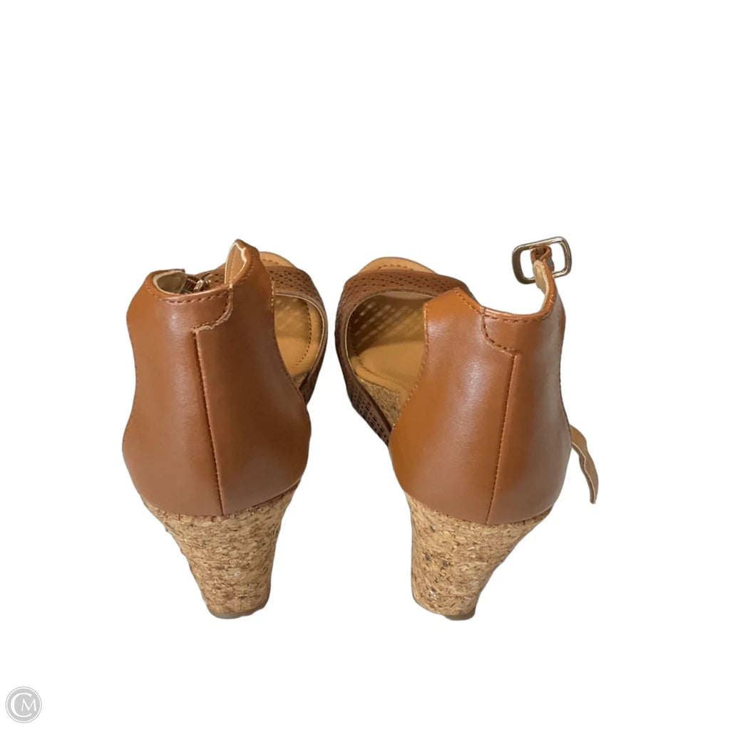 Sandals Heels Wedge By Kenneth Cole Reaction In Brown, Size: 7.5