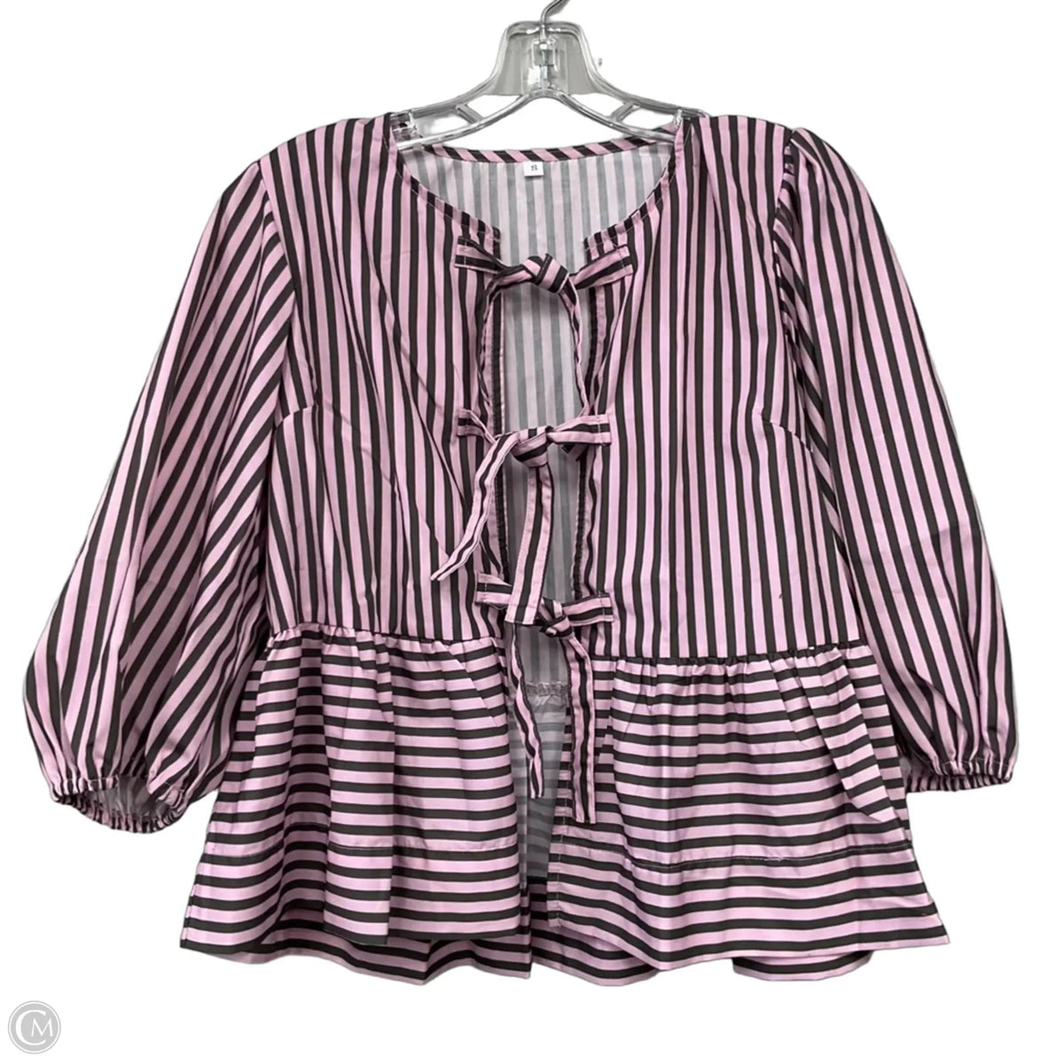 Top 3/4 Sleeve By Cmf In Striped Pattern, Size: S