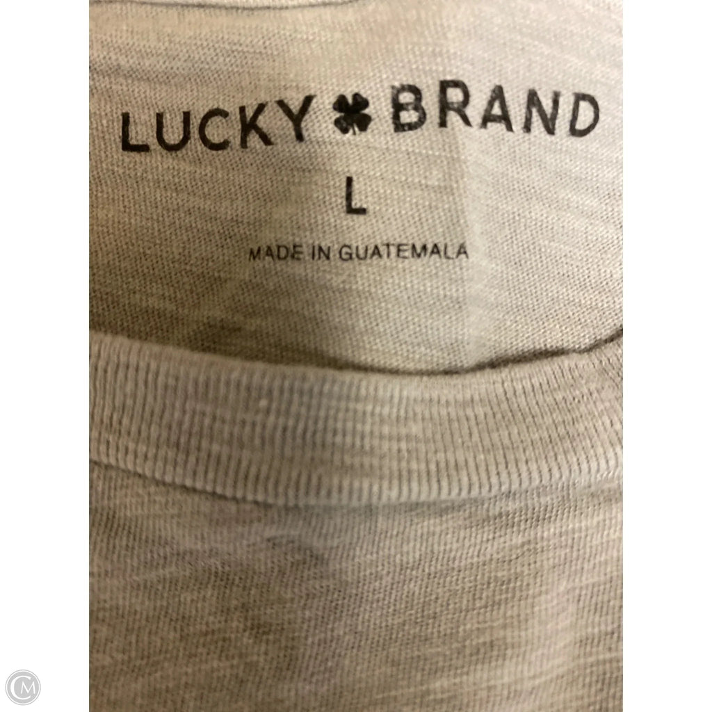 Top Short Sleeve By Lucky Brand In Grey, Size: L