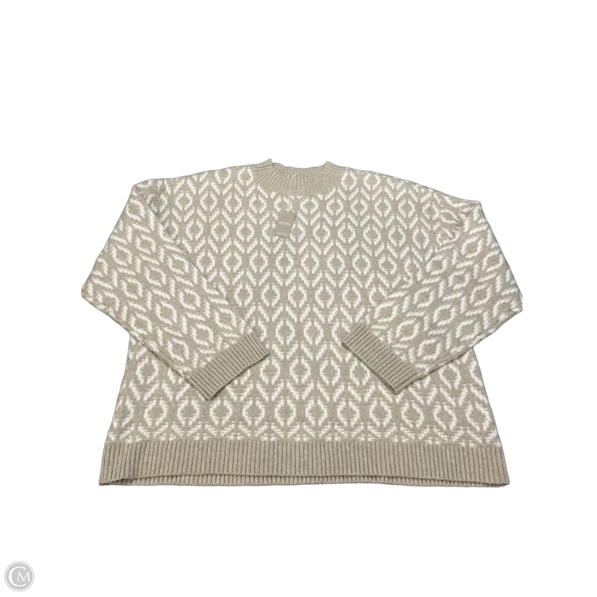 Sweater By Haven In Tan & White, Size: Xl