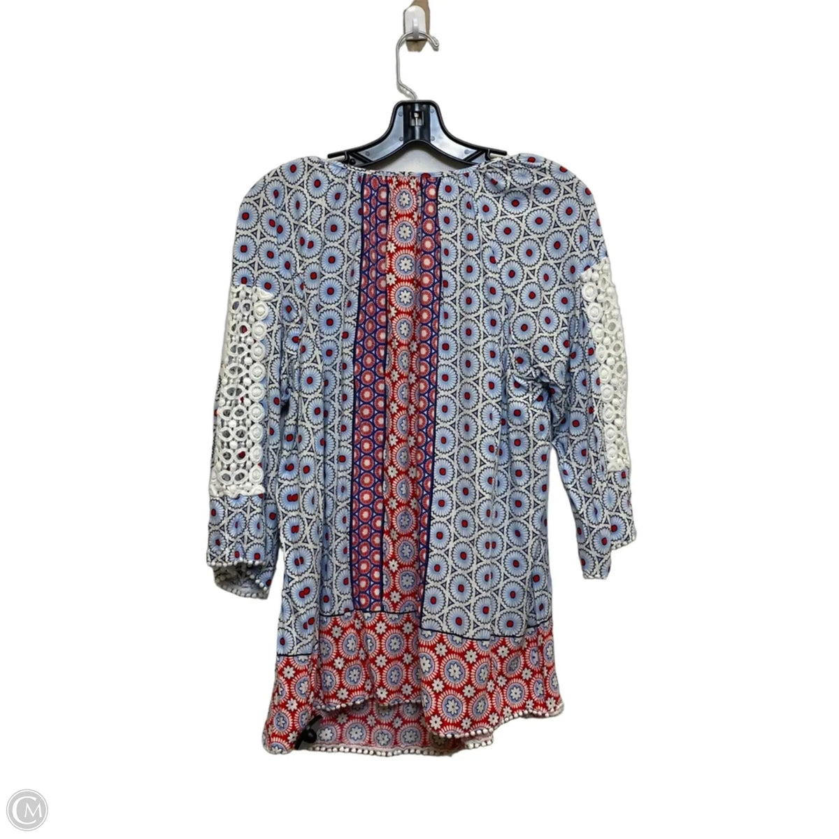 Top 3/4 Sleeve By Crown And Ivy In Red & White, Size: 1x