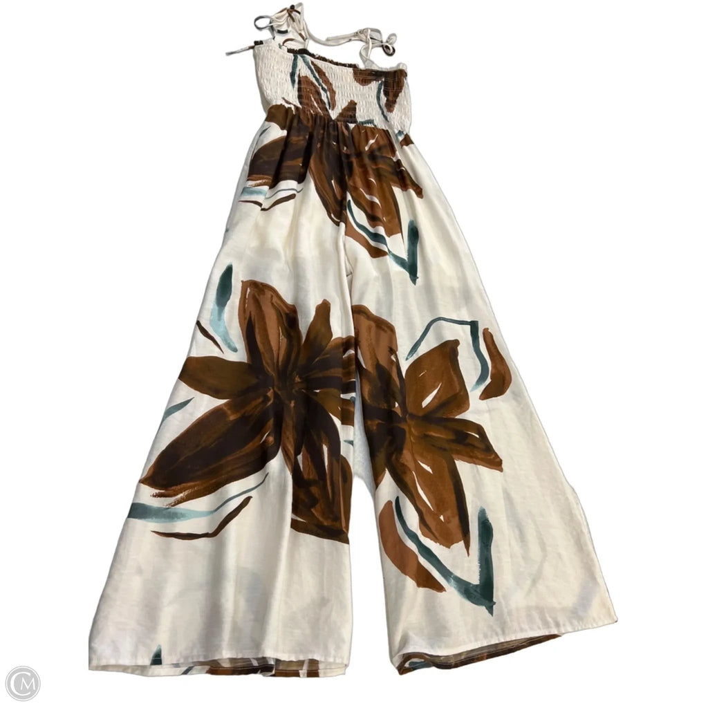 Jumpsuit By Illa Illa In Brown & Cream, Size: M