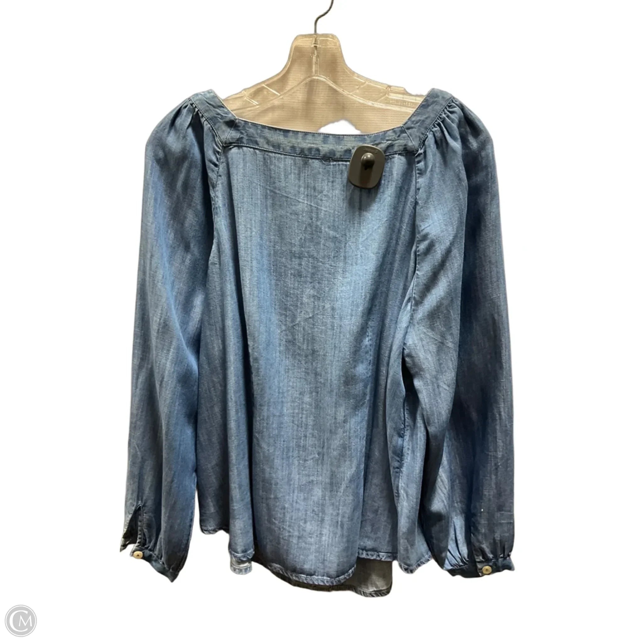 Top Long Sleeve By Talbots In Blue, Size: 1x