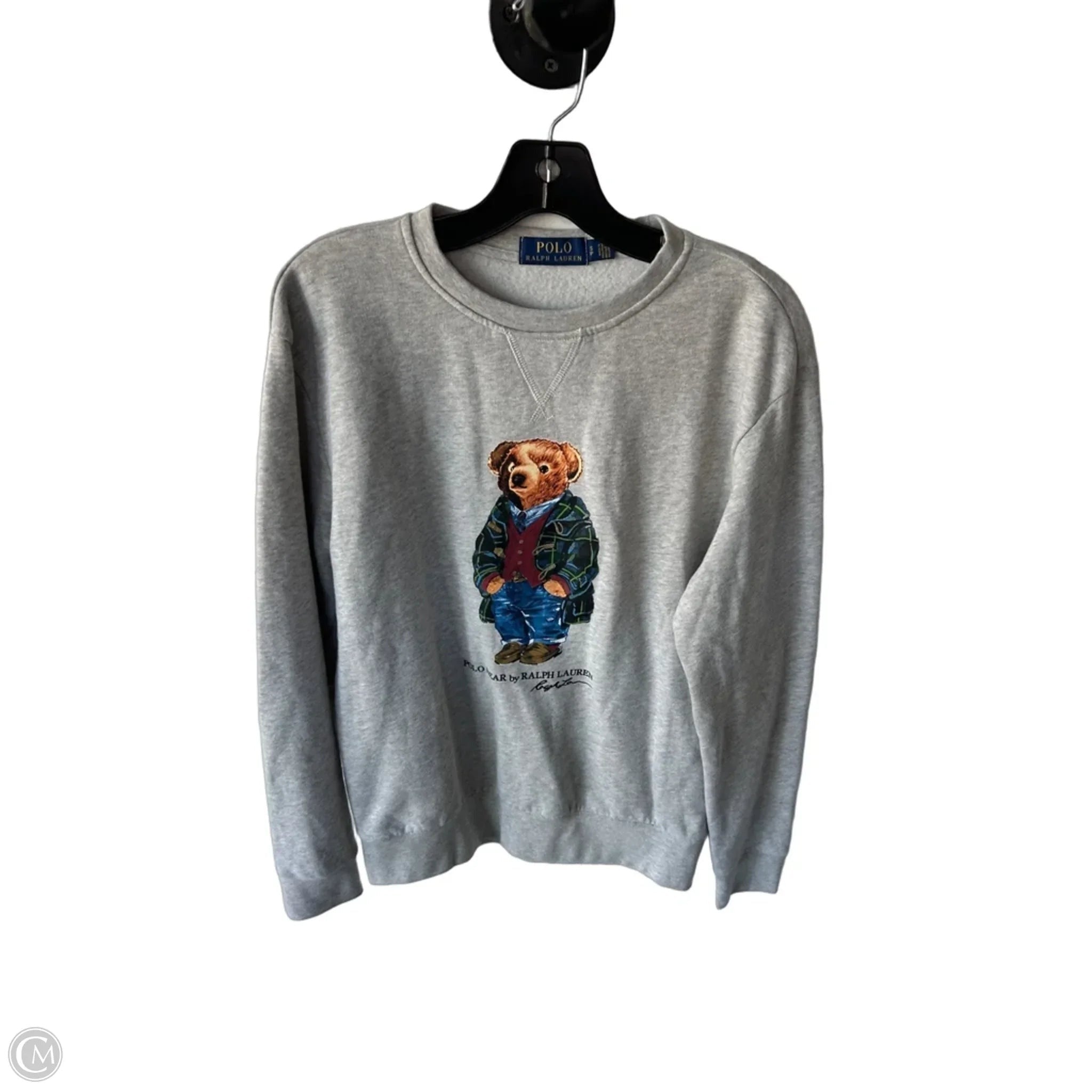Sweatshirt Crewneck By Polo Ralph Lauren In Grey, Size: S