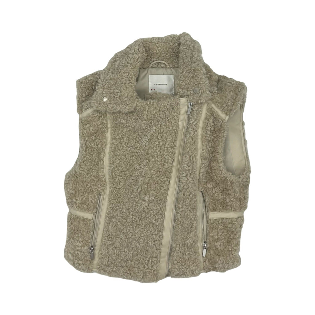 Vest Faux Fur & Sherpa By Anthropologie In Tan, Size:S