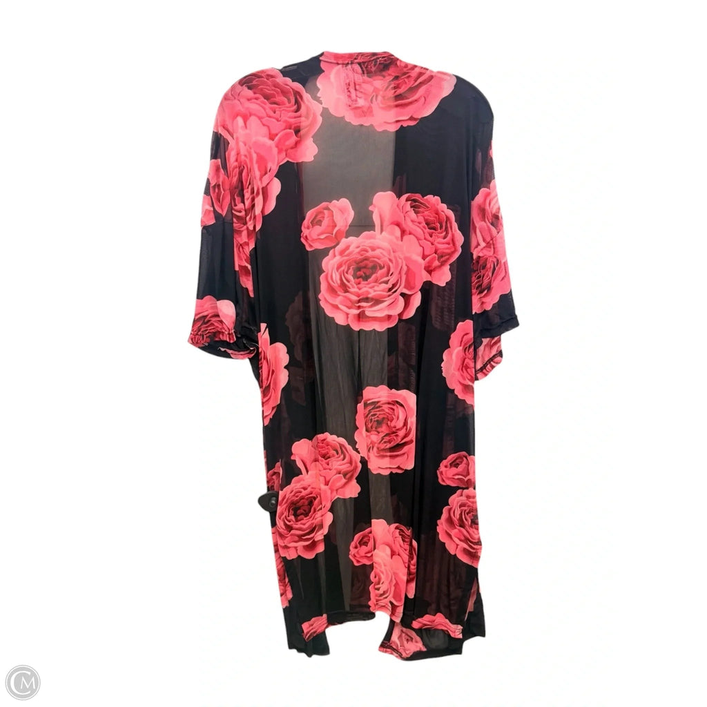 Kimono By Love In Black & Pink, Size: Osfm