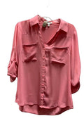 Blouse 3/4 Sleeve By Express In Pink, Size: M