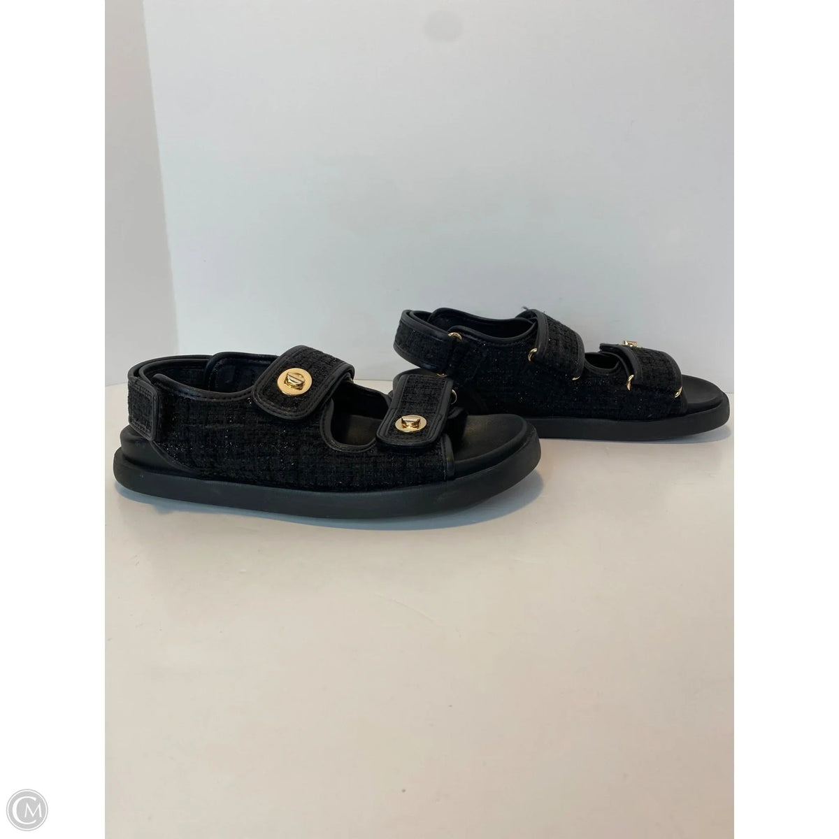 Sandals Flats By H&m In Black, Size: 7.5