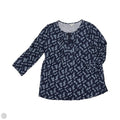 Top 3/4 Sleeve By Sonoma In Blue & White, Size: Xl