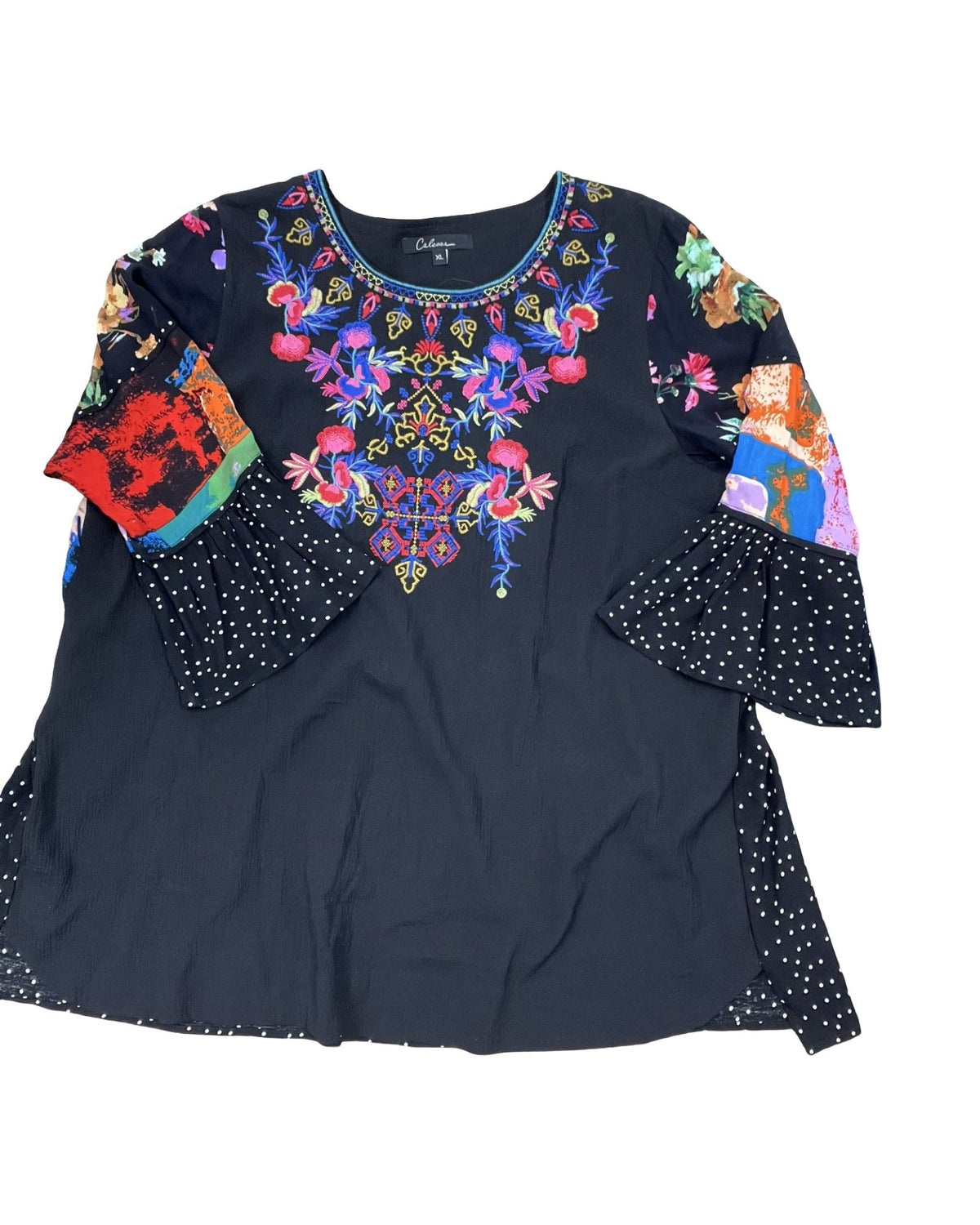 Top Ls By Calessa In Black, Size:Xl