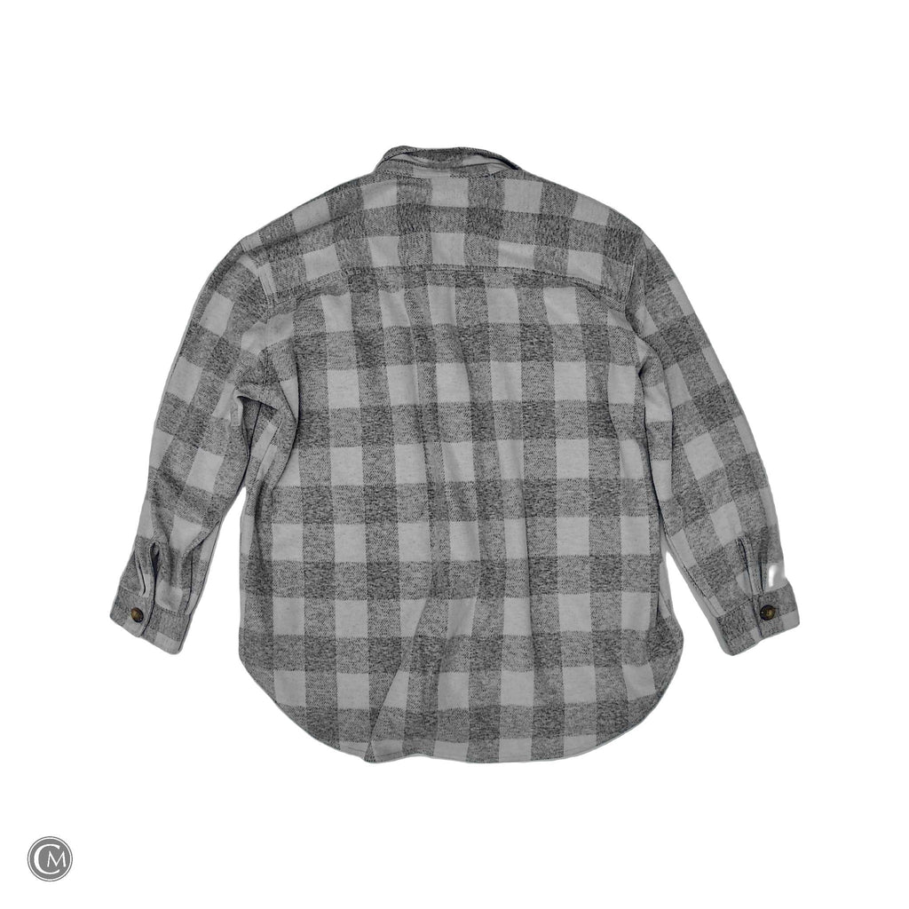 Jacket Shirt By Beachlunchlounge In Grey & White, Size: Xl