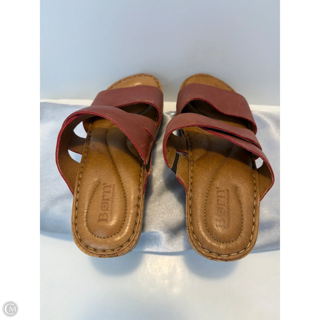 Sandals Heels Block By Born In Maroon, Size: 8