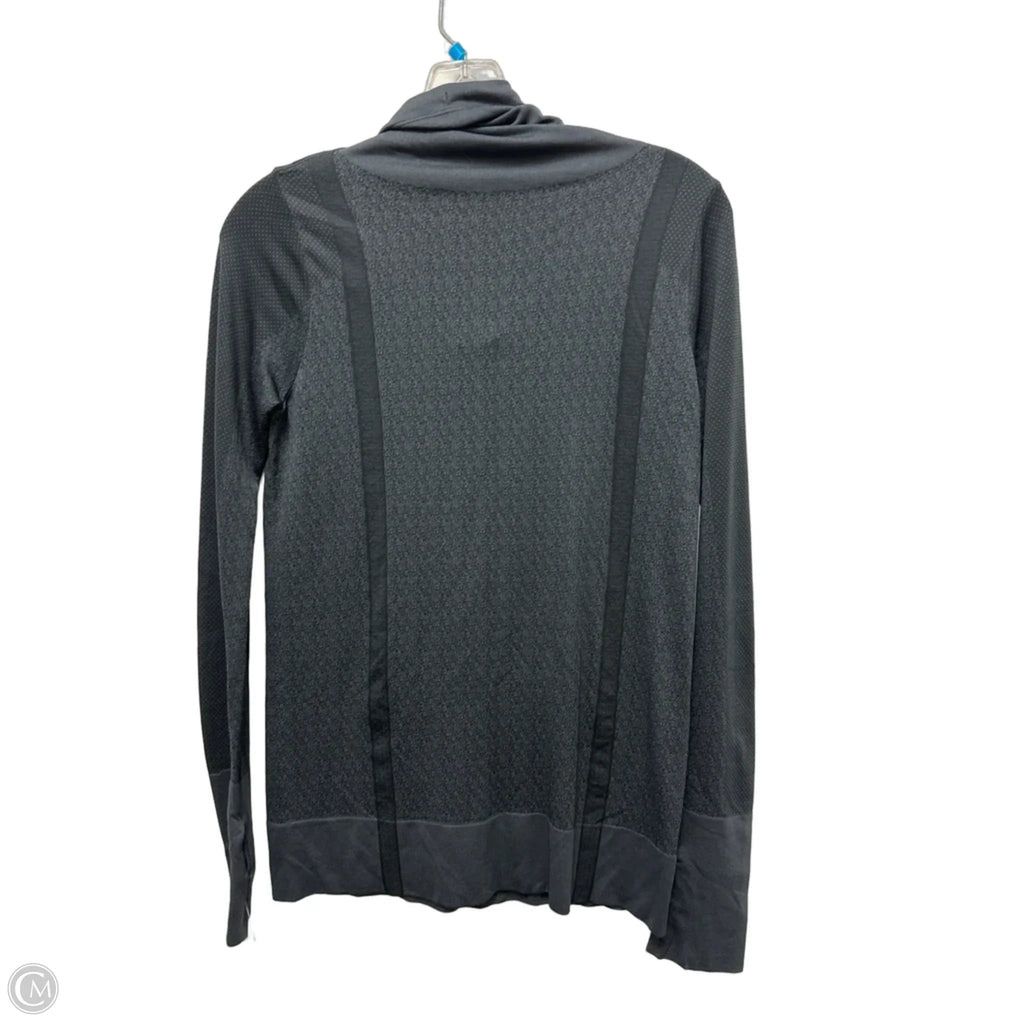 Athletic Top Long Sleeve Collar By Under Armour In Grey, Size: S