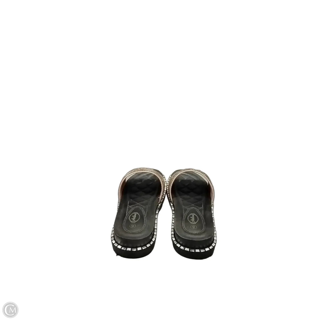 Sandals Flip Flops By Cme In Black & Gold, Size: 8