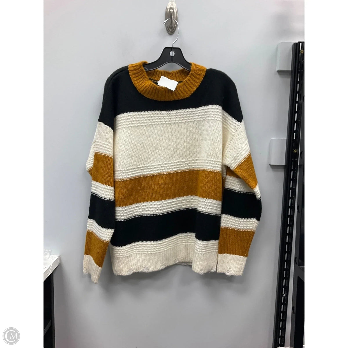Sweater By Clothes Mentor In Striped Pattern, Size: L